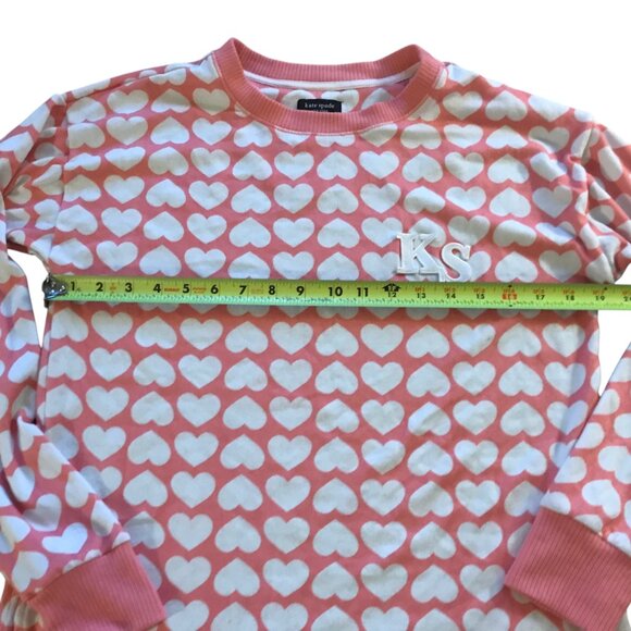KATE SPADE PAJAMA Valentine Lounge SET PJS PINK WITH WHITE HEARTS.  SIZE WOMEN'S - Picture 6 of 13